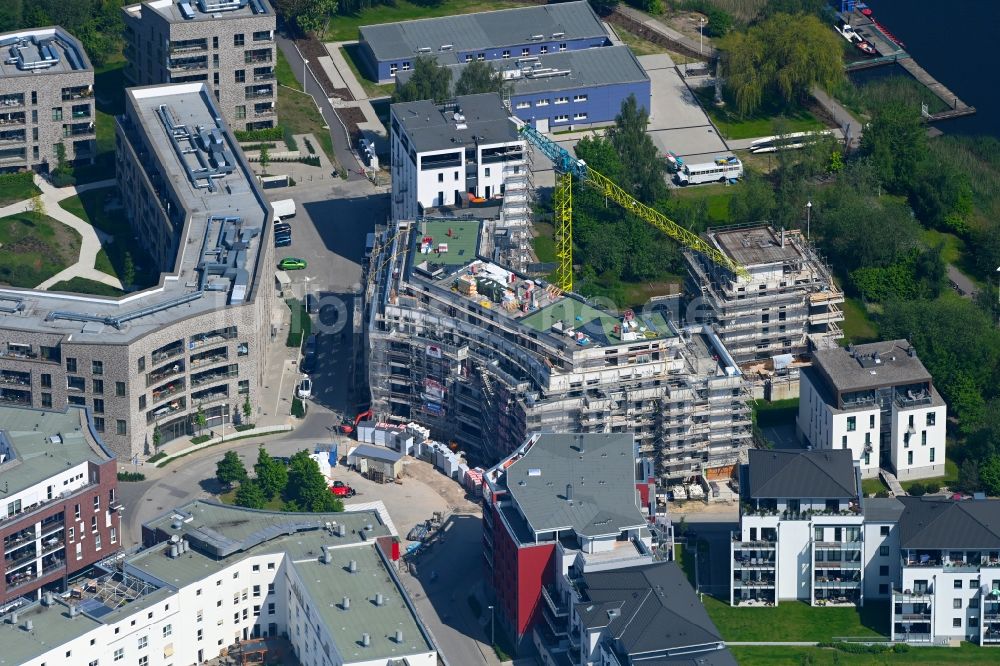 Rostock von oben - Wohnhaus- Bebauung auf der Holzhalbinsel in Rostock im Bundesland Mecklenburg-Vorpommern, Deutschland