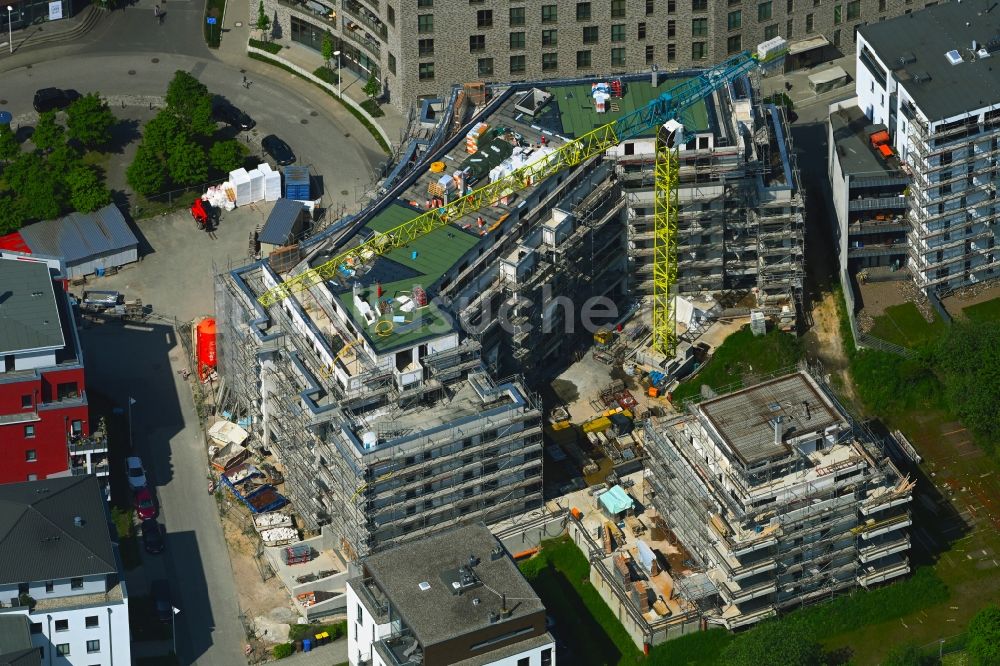 Luftbild Rostock - Wohnhaus- Bebauung auf der Holzhalbinsel in Rostock im Bundesland Mecklenburg-Vorpommern, Deutschland
