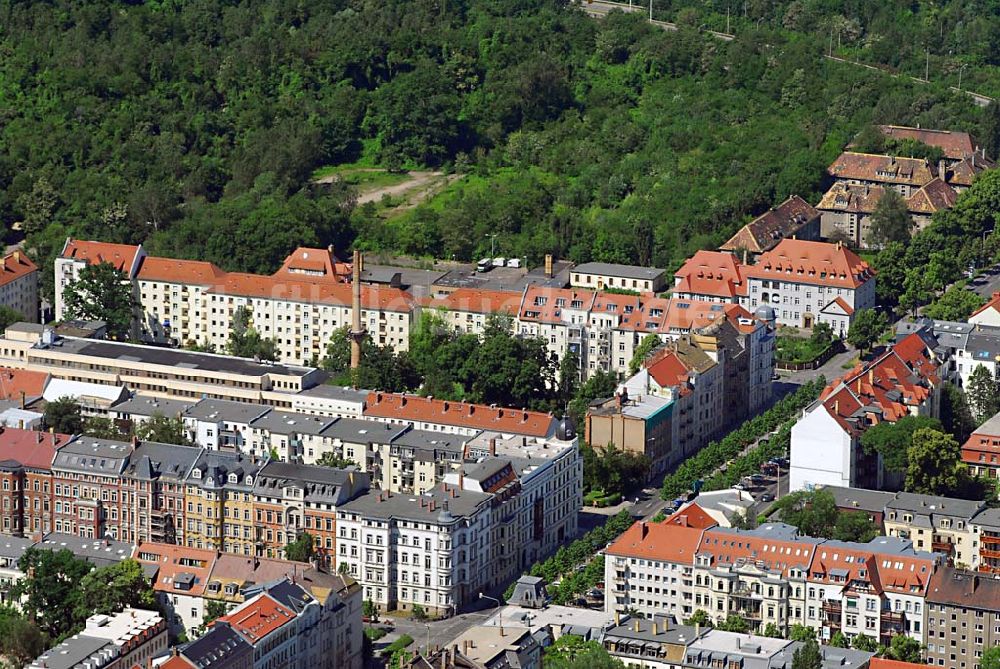Luftaufnahme Leipzig - Wohnhäuser in der Leipziger Südvorstadt und den Auenwald