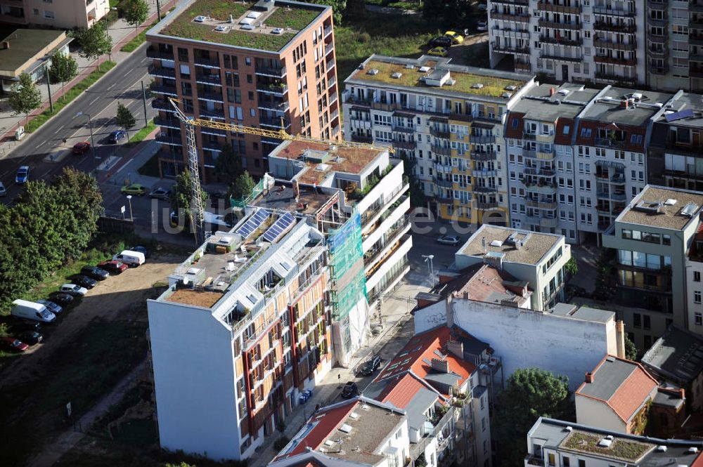 Luftaufnahme Berlin - Wohnhäuser an der Schönholzer Straße in Berlin Mitte