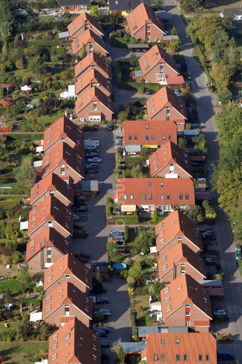 Luftbild Schönfließ - Wohnneubaugebiet am Feldweg in Schönfließ