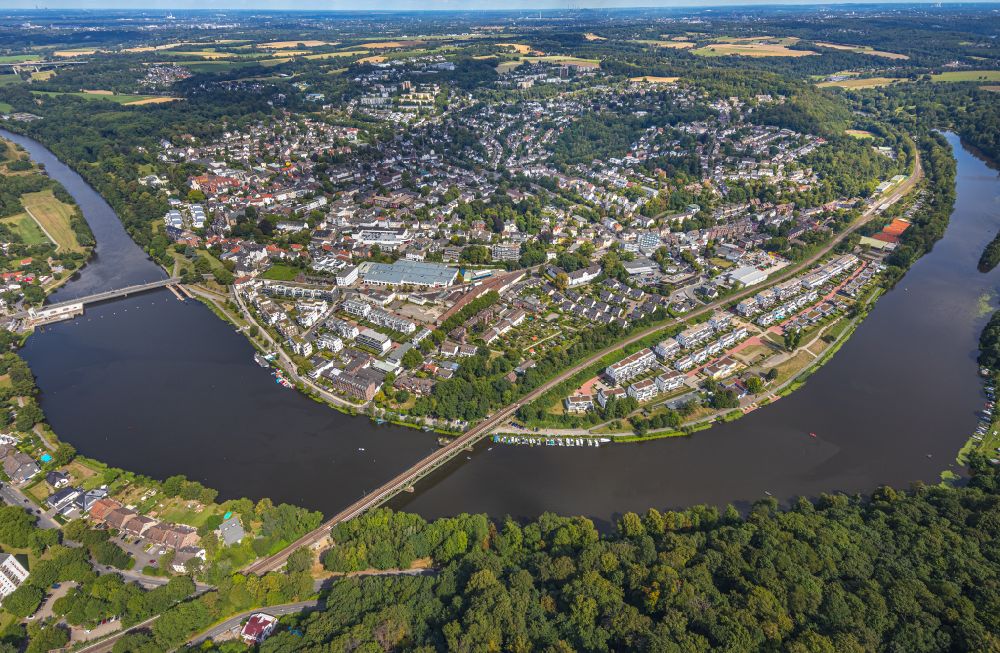 Luftbild Essen - Wohnpark Wohnen am Ruhrbogen am Ufer der Ruhr in Kettwig im Bundesland Nordrhein-Westfalen