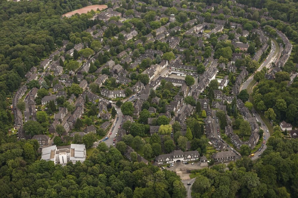 Luftaufnahme Essen - Wohnsiedlung Margarethenhöhe in Essen im Bundesland Nordrhein-Westfalen