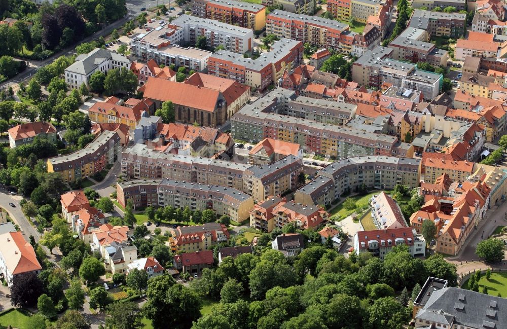 Luftaufnahme Gotha - Wohnviertel um das ehemalige Augustinerkloster in Gotha im Bundesland Thüringen
