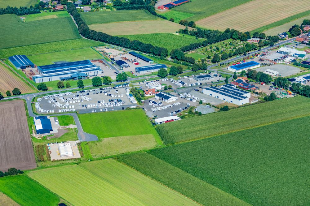 Luftaufnahme Lamstedt - Wohnwagen und Wohnmobile Vermietung und Verkauf Ehlers Mobile Welten GmbH in Lamstedt im Bundesland Niedersachsen, Deutschland
