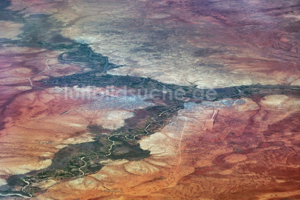 Luftbild Dolo - Wüsten- Landschaft im Grenzbereich zwischen Äthiopien und Somalia am Fluß Juba in Dolo in Somali, Äthiopien