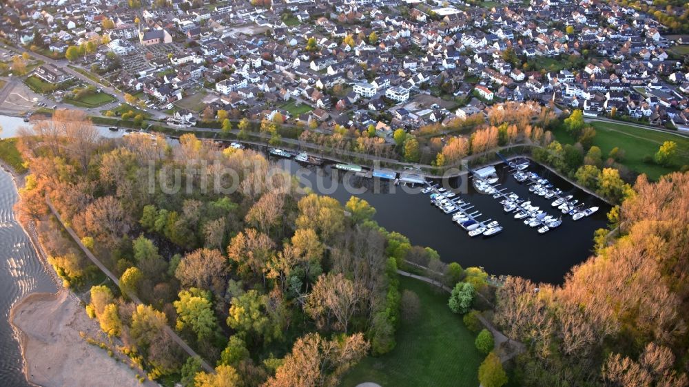 Niederkassel aus der Vogelperspektive: Yachthafen in Niederkassel im Bundesland Nordrhein-Westfalen, Deutschland