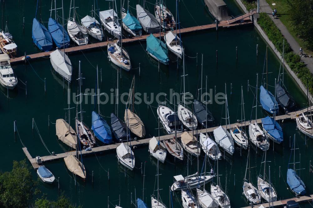 Luftbild Kirchberg - Yachthafen am Uferbereich des Bodensee in Kirchberg im Bundesland Baden-Württemberg, Deutschland