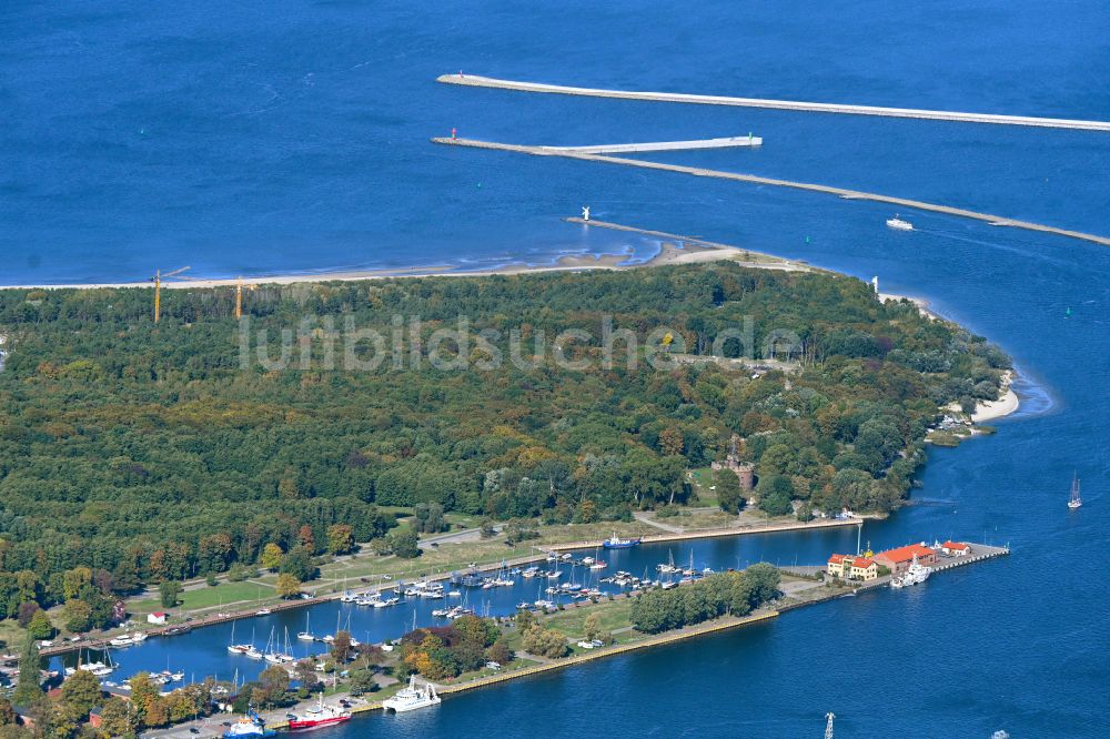 Luftbild Swinemünde - Yachthafen am Uferbereich der Ostsee in Swinemünde in Woiwodschaft Westpommern, Polen