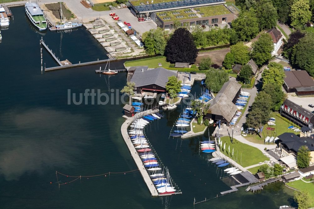 Starnberg von oben - Yachthafen am Uferbereich des Starnberger See in Starnberg im Bundesland Bayern, Deutschland