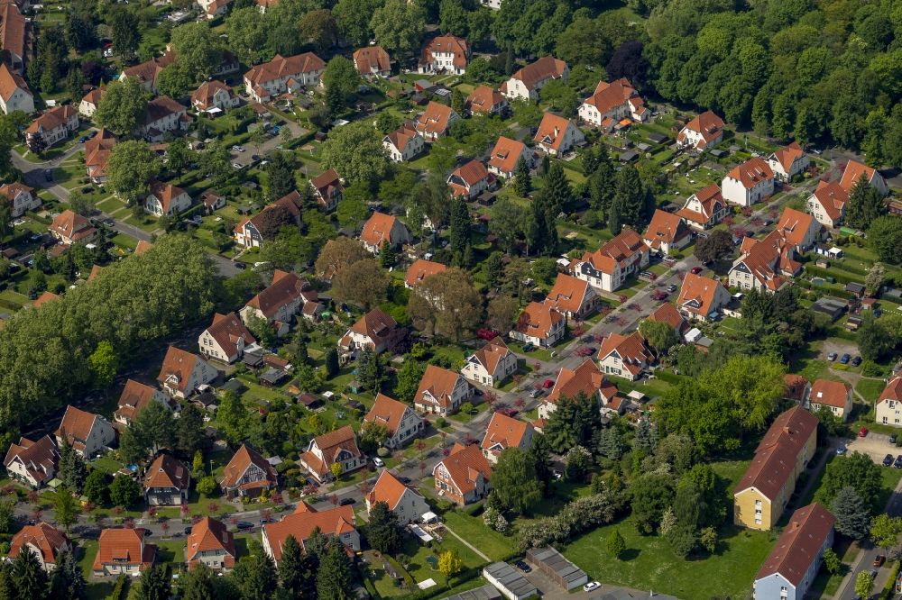 Luftbild Herne - Zechensiedlung Teutoburgia in Herne - Börnig im Ruhrgebiet im Bundesland Nordrhein-Westfalen