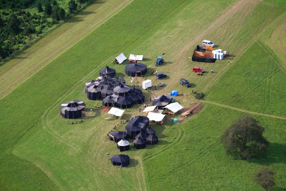 Luftaufnahme Wehr - Zeltlager der Pfadfinder in Wehr im Bundesland Baden-Württemberg
