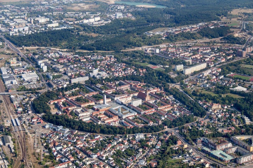 Luftaufnahme Neubrandenburg - Zentrum der Altstadt von Neubrandenburg im Bundesland Mecklenburg-Vorpommern
