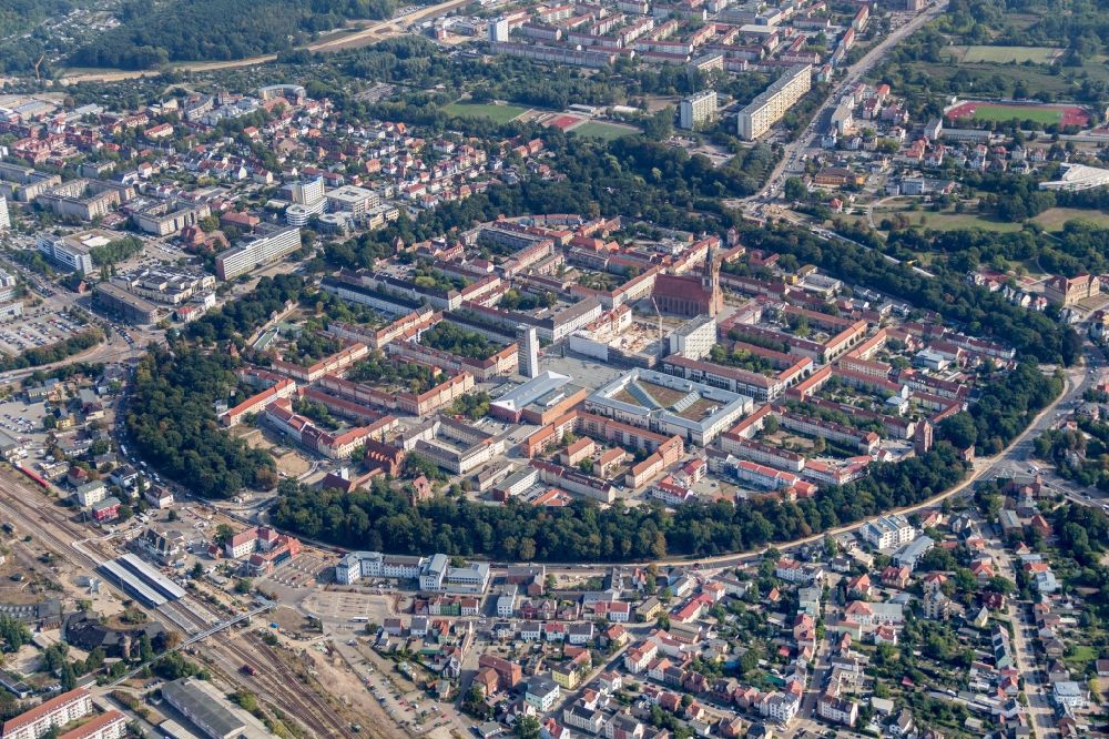 Luftaufnahme Neubrandenburg - Zentrum der Altstadt von Neubrandenburg im Bundesland Mecklenburg-Vorpommern