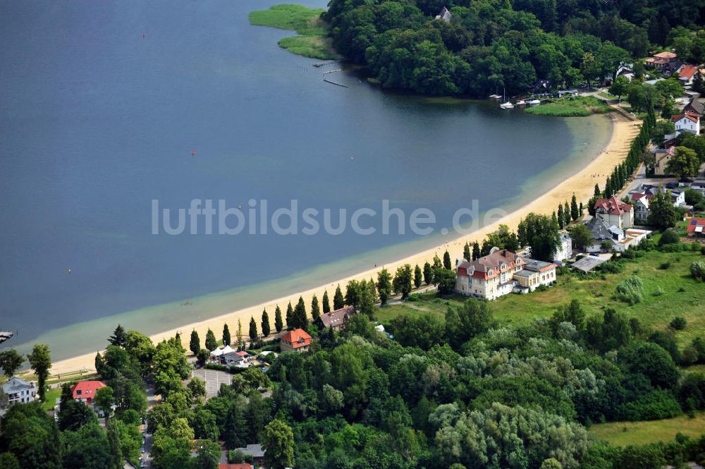 Schwerin aus der Vogelperspektive: Zippendorfer Strand am Schweriner See