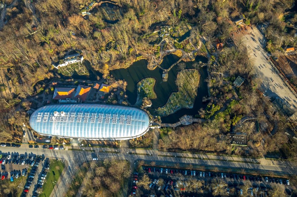 Luftbild Gelsenkirchen - Zoogelände am Tierpark ZOOM Erlebniswelt an der Asienhalle in Gelsenkirchen im Bundesland Nordrhein-Westfalen, Deutschland