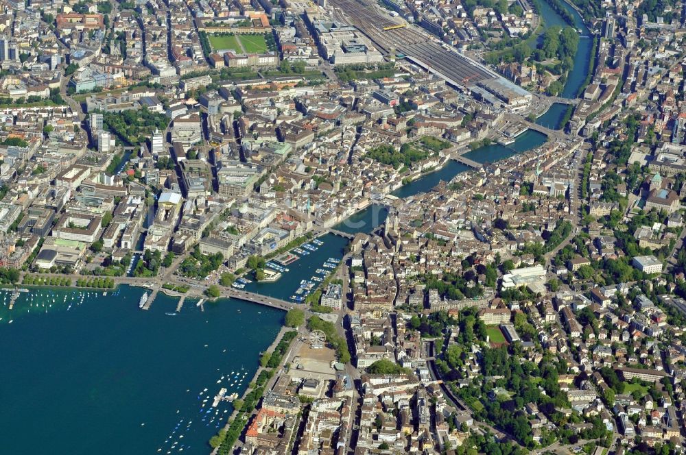 Zürich von oben - Zürich am Zürichsee in der Schweiz