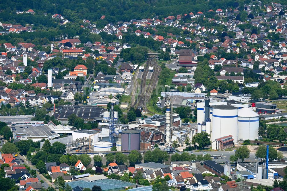 Luftaufnahme Lage - Zuckerraffinerie- Werksgelände Spezialzucker-Raffinerie Lage GmbH & Co. Betriebs-KG in Lage im Bundesland Nordrhein-Westfalen, Deutschland