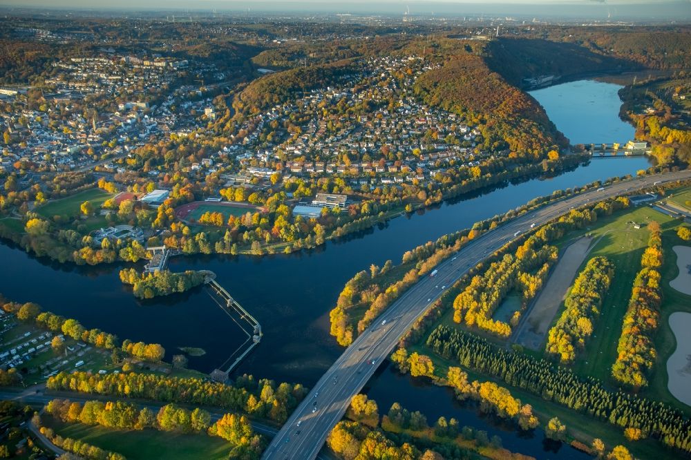 Luftbild Herdecke - Zusammenfluss von Ruhr und Volme in Herdecke im Bundesland Nordrhein-Westfalen