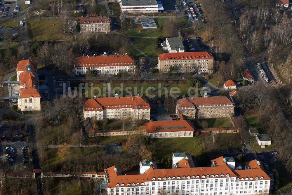 Zwickau von oben - Zwickau Blick auf das Heinrich-Braun-Klinikum