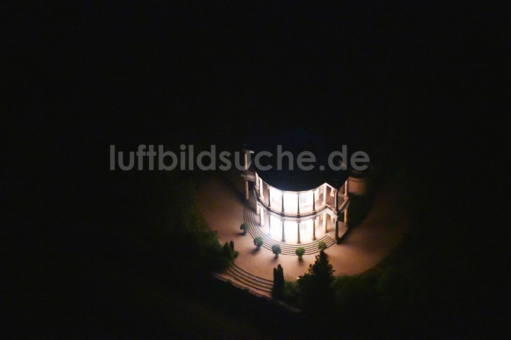 Nacht-Luftaufnahme Potsdam - Nachtluftbild anläßlich der Potsdamer Schlösser Nacht 2019 vom Belvedere auf dem Klausberg in Potsdam im Bundesland Brandenburg, Deutschland