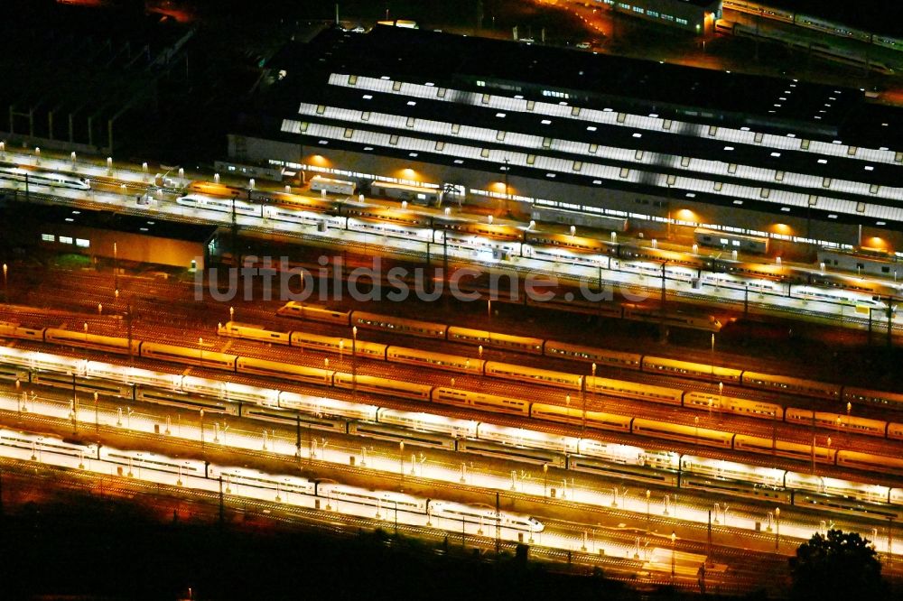 Nachtluftbild Berlin - Nachtluftbild Bahnbetriebswerk und Ausbesserungswerk Rummelsburg II in Berlin