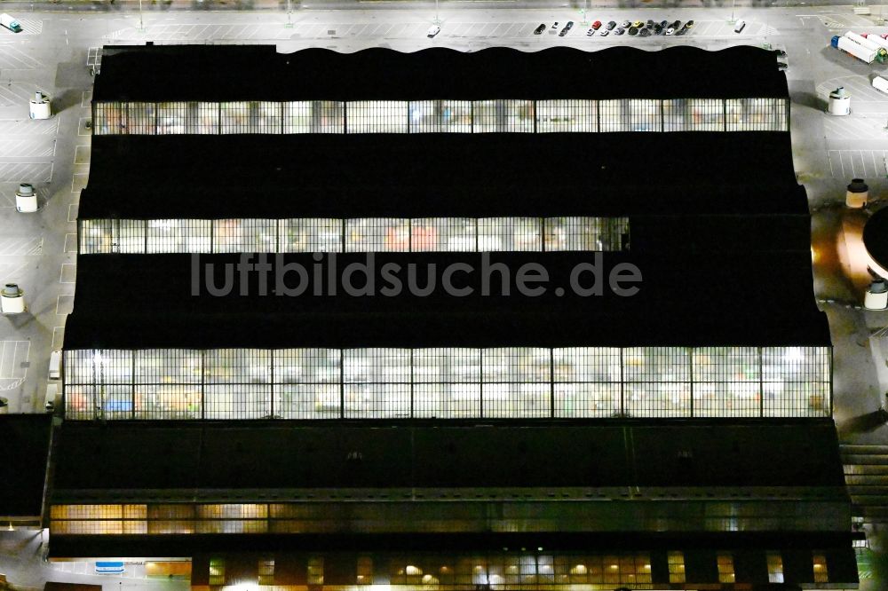 Nachtluftbild Hamburg - Nachtluftbild des Großhandelszentrum für Blumen , Obst und Gemüse in Hamburg, Deutschland