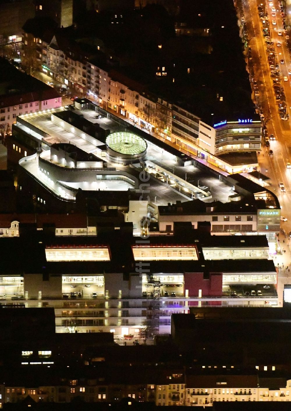 Nachtluftbild Berlin - Nachtluftbild Einkaufszentrum Boulevard Berlin Steglitz