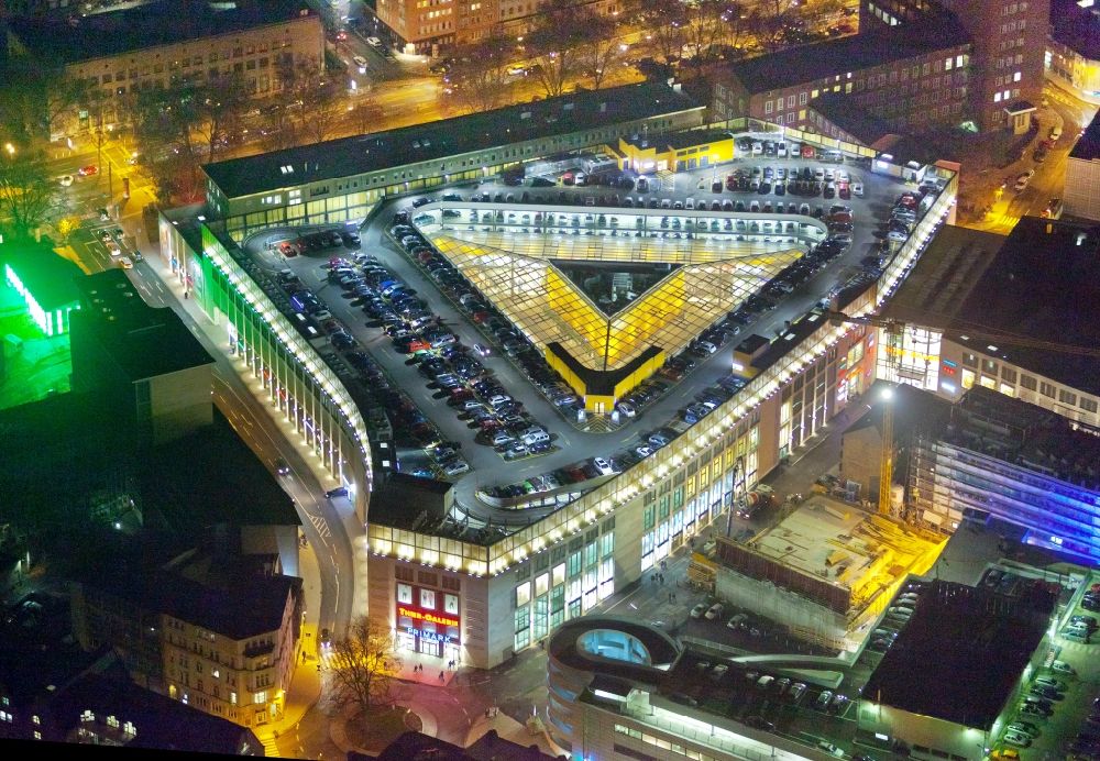 Nachtluftbild Dortmund - Nachtluftbild Gebäude des Einkaufszentrum Thier-Galerie in Dortmund im Bundesland Nordrhein-Westfalen