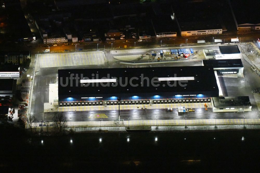 Billbrook bei Nacht von oben - Nachtluftbild Gebäudekomplex und Logistikzentrum auf dem Gelände des Hermes Logistik-Center - ECE in Billbrook im Bundesland Hamburg, Deutschland