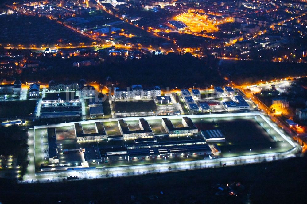 Nachtluftbild Dresden - Nachtluftbild Gelände der Justizvollzugsanstalt JVA Dresden in Dresden im Bundesland Sachsen