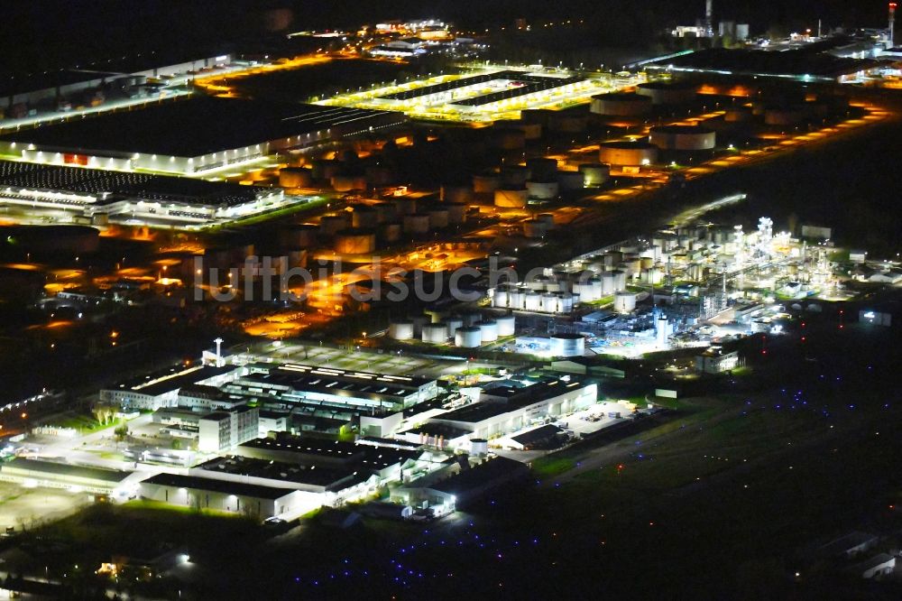 Nachtluftbild Speyer - Nachtluftbild Industrie- und Gewerbegebiet in Speyer im Bundesland Rheinland-Pfalz, Deutschland
