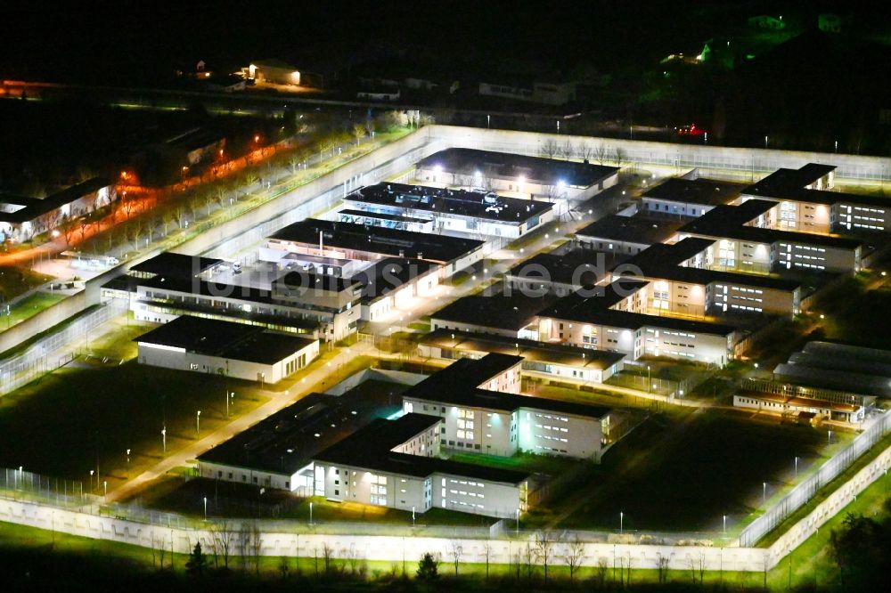 Nacht-Luftaufnahme Tonna - Nachtluftbild Justizvollzugsanstalt JVA im Ortsteil Gräfentonna in Tonna im Bundesland Thüringen, Deutschland
