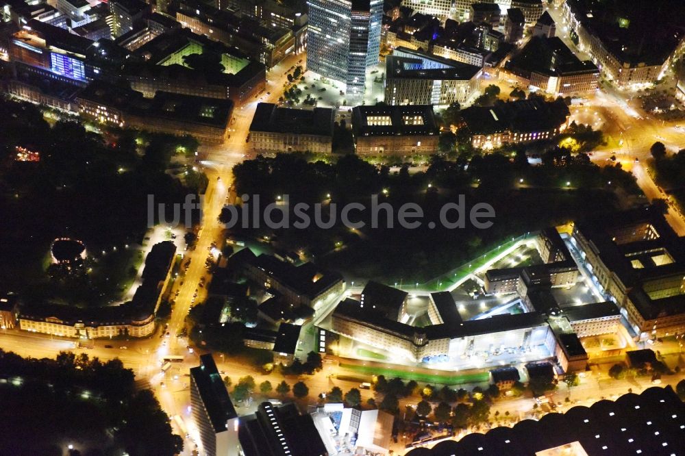 Nacht-Luftaufnahme Hamburg - Nacht- Beleuchtung vom Gelände der JVA Untersuchungshaftanstalt Hamburg
