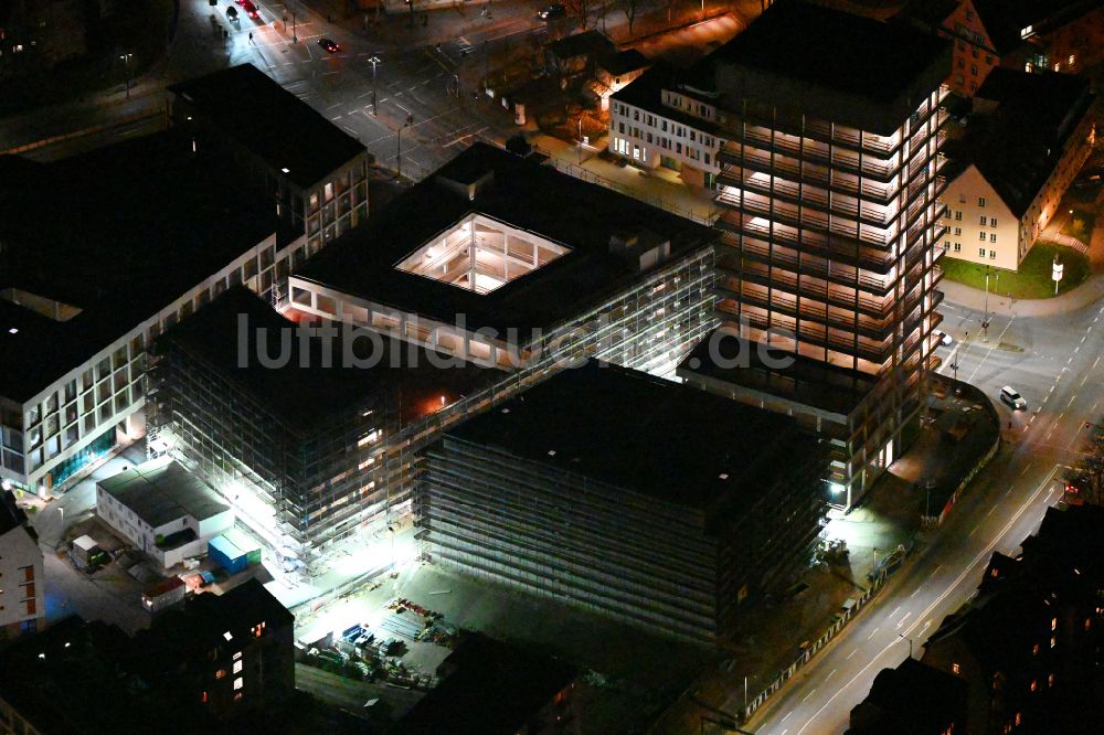 Nachtluftbild Jena - Nachtluftbild Neubau des Campus Inselplatz in Jena im Bundesland Thüringen, Deutschland