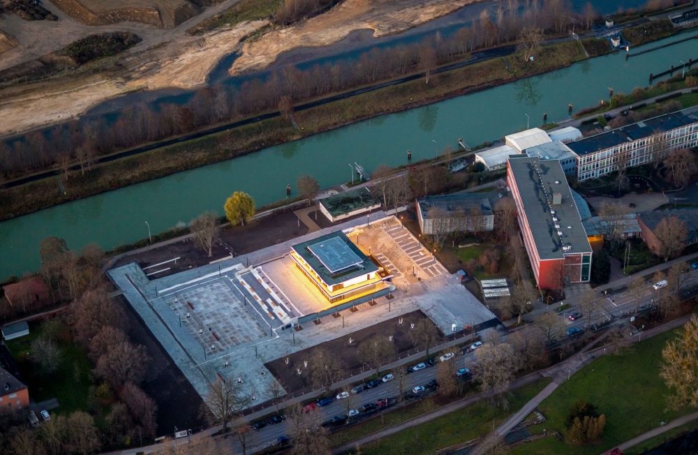 Nachtluftbild Hamm - Nachtluftbild Neubau eines Wassersportzentrums in Hamm im Bundesland Nordrhein-Westfalen, Deutschland
