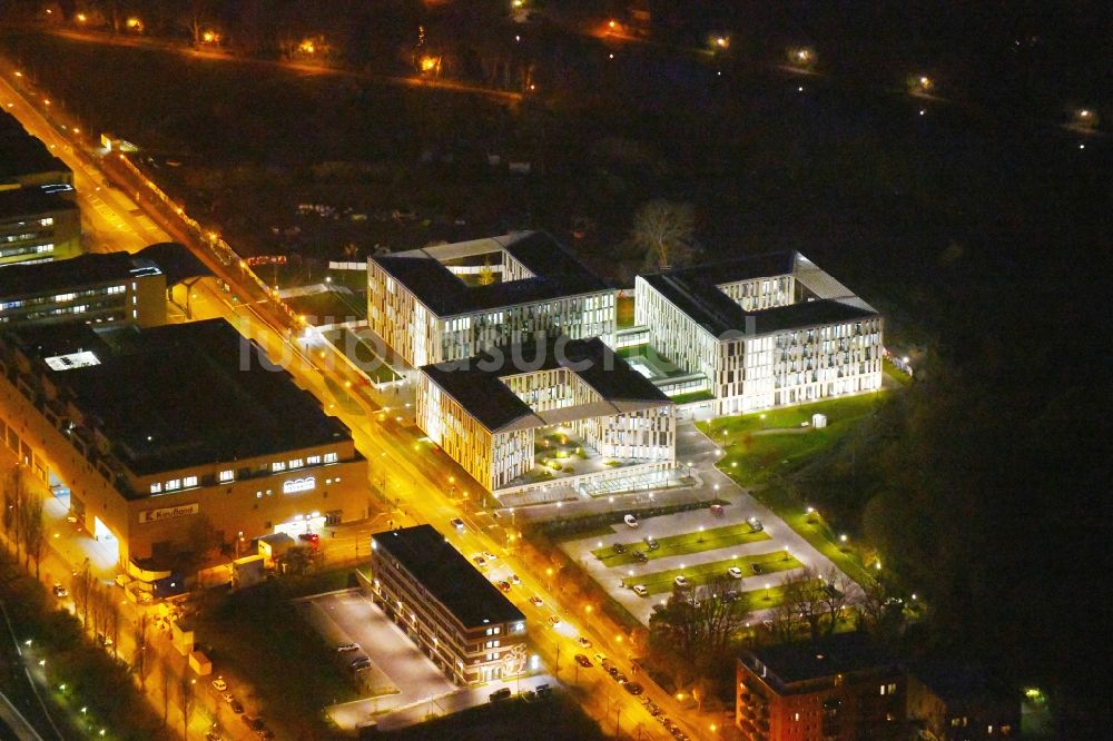 Nacht-Luftaufnahme Potsdam - Nachtluftbild Neubauprojekt der Investitionsbank des Landes Brandenburg in Potsdam