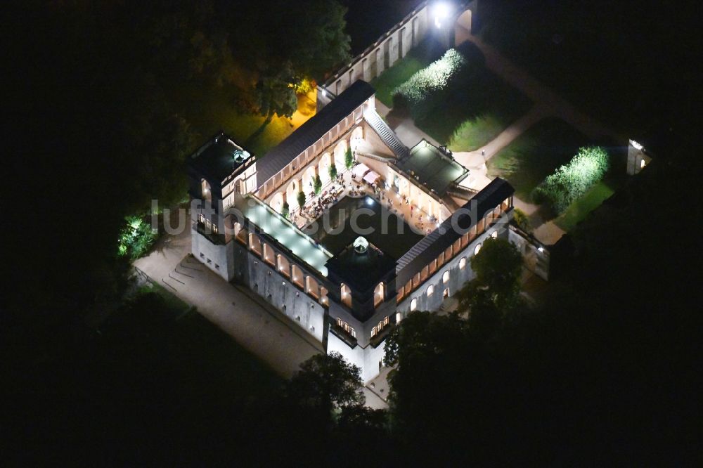 Nachtluftbild Potsdam - Nachtluftbild Palais des Schloss Belvedere zur Potsdamer SchlösserNacht 2019 im Bundesland Brandenburg