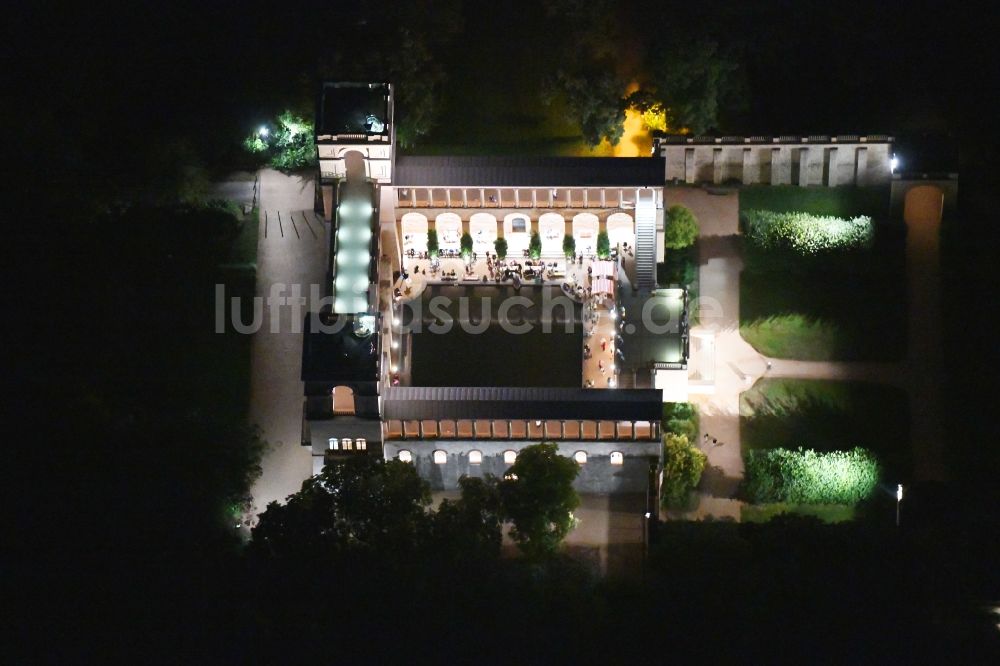 Nacht-Luftaufnahme Potsdam - Nachtluftbild Palais des Schloss Belvedere zur Potsdamer SchlösserNacht 2019 im Bundesland Brandenburg