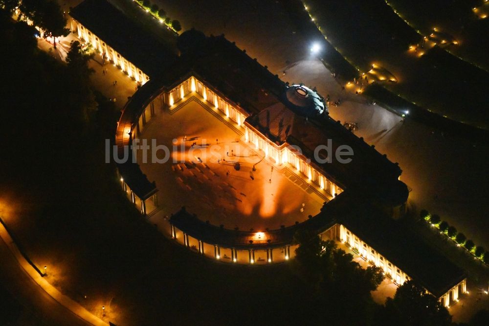 Nachtluftbild Potsdam - Nachtluftbild Palais des Schloss Sanssouci zur Potsdamer Schlösser Nacht 2019 im Bundesland Brandenburg, Deutschland