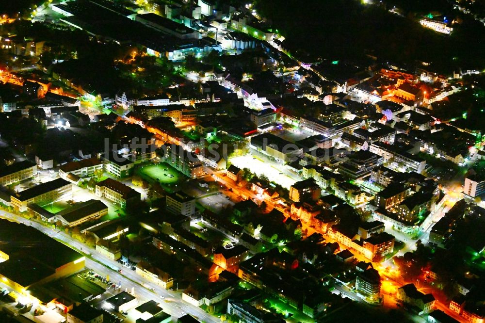 Nachtluftbild Homburg - Nachtluftbild Stadtzentrum im Innenstadtbereich in Homburg im Bundesland Saarland, Deutschland