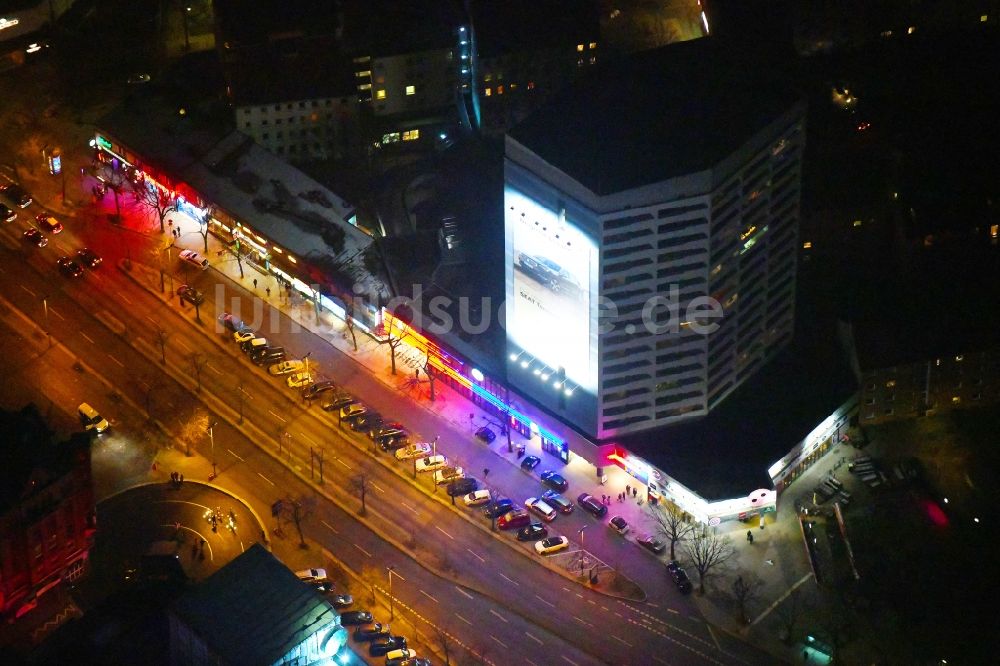 Hamburg bei Nacht von oben - Nachtluftbild Straßenstrich und Prostitutionszentrum für käuflichen Sex als Dienstleistungs- Gewerbe auf der Reeperbahn im Ortsteil Sankt Pauli in Hamburg, Deutschland