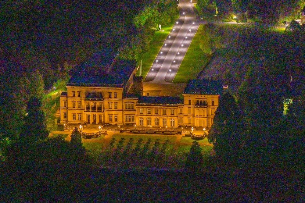 Nachtluftbild Bredeney - Nachtluftbild Villa Hügel in Bredeney im Bundesland Nordrhein-Westfalen