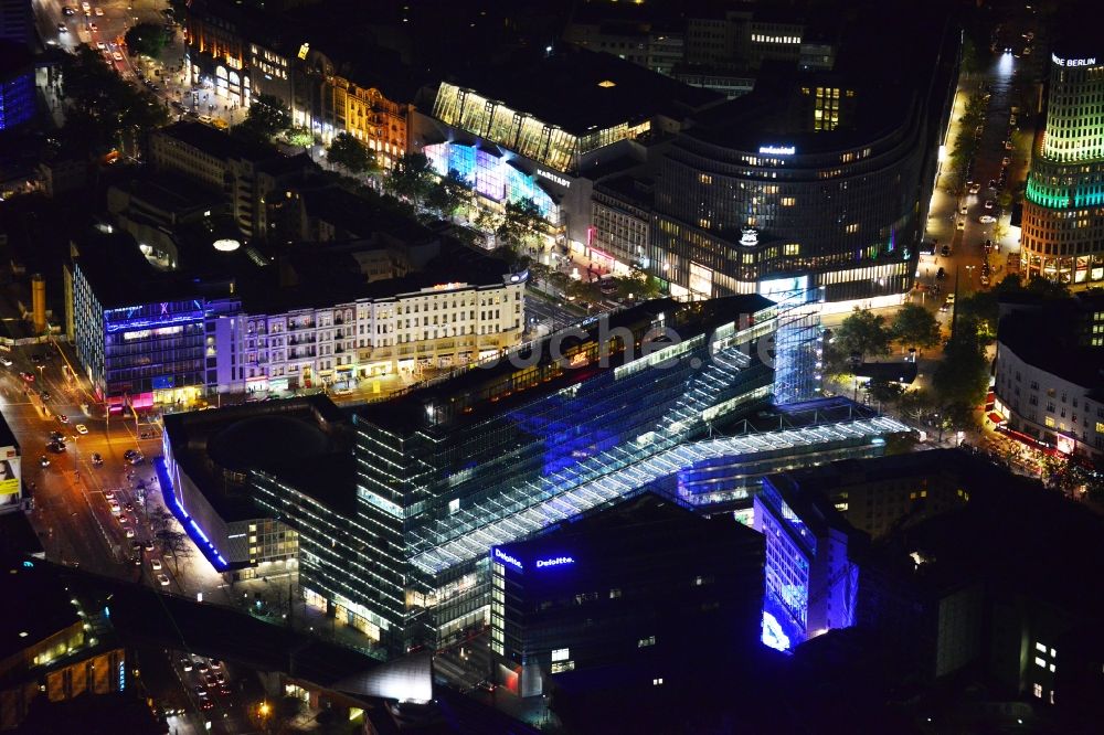 Nachtluftbild Berlin - Nachtluftbild vom illuminierten Neuen Kranzler Eck während des Festival Of Lights in Berlin-Charlottenburg
