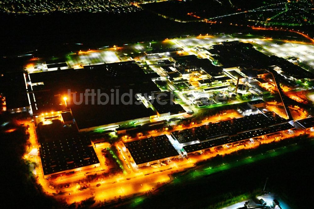 Nachtluftbild Saarlouis - Nachtluftbild Werksgelände der Ford Werke in Saarlouis im Bundesland Saarland, Deutschland