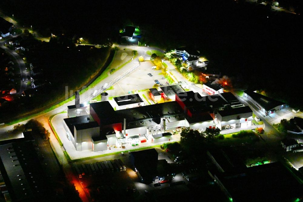 Nachtluftbild Bexbach - Nachtluftbild Werksgelände Fuchs & Hoffmann Kakaoprodukte GmbH in Bexbach im Bundesland Saarland, Deutschland