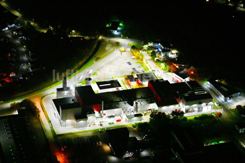 Nacht-Luftaufnahme Bexbach - Nachtluftbild Werksgelände Fuchs & Hoffmann Kakaoprodukte GmbH in Bexbach im Bundesland Saarland, Deutschland
