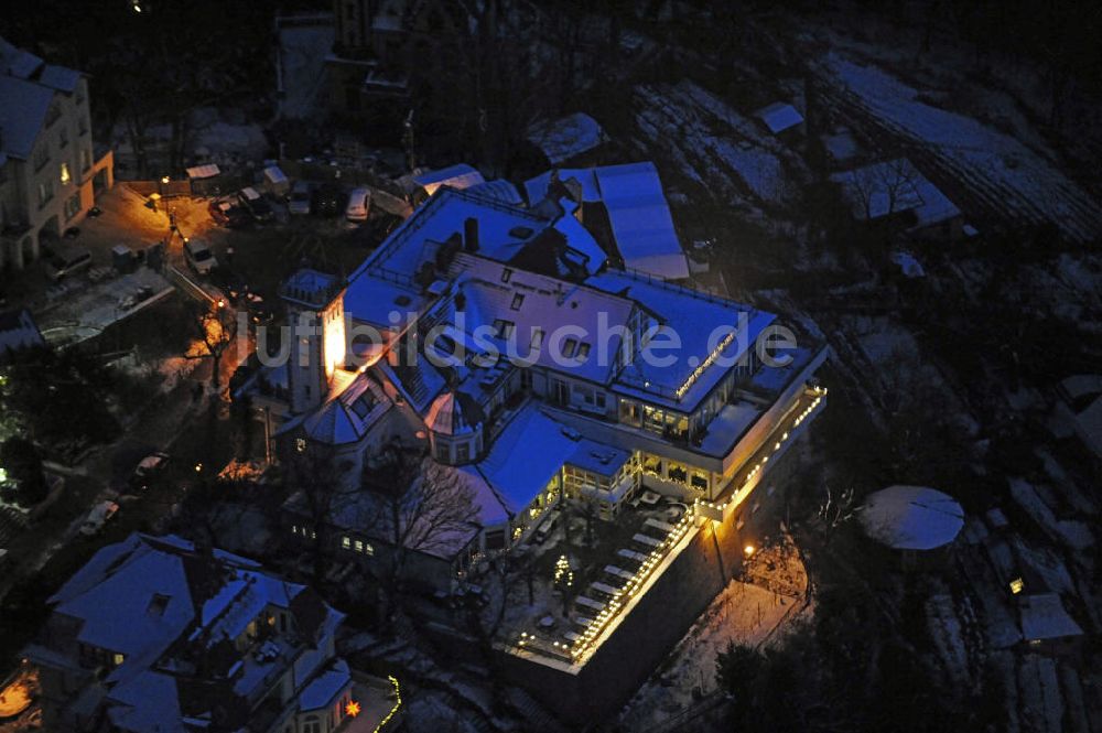 Nachtluftbild Dresden - Winterlicher Luisenhof Dresden bei Nacht
