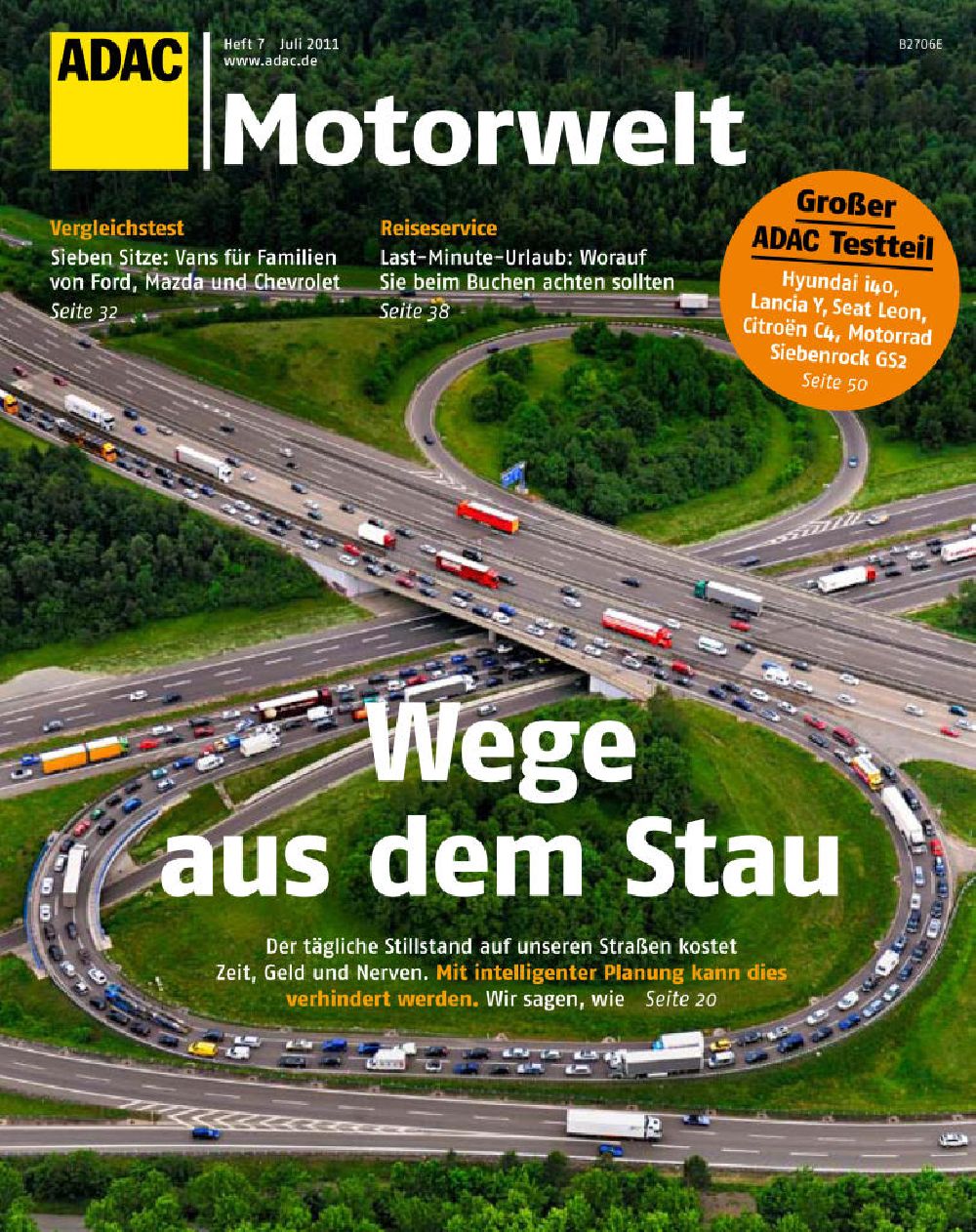 Stuttgart aus der Vogelperspektive: Luftbildverwendung Autobahnkreuz Stuttgart Titelbild ADAC Motorwelt 07 2011