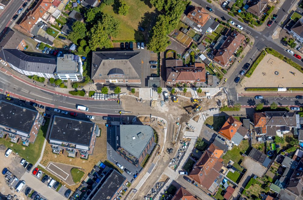 Senkrecht-Luftbild Kamp-Lintfort - Senkrechtluftbild Baustelle zum Neubau und zur Erweiterung des Straßenverlaufes in Kamp-Lintfort im Bundesland Nordrhein-Westfalen, Deutschland
